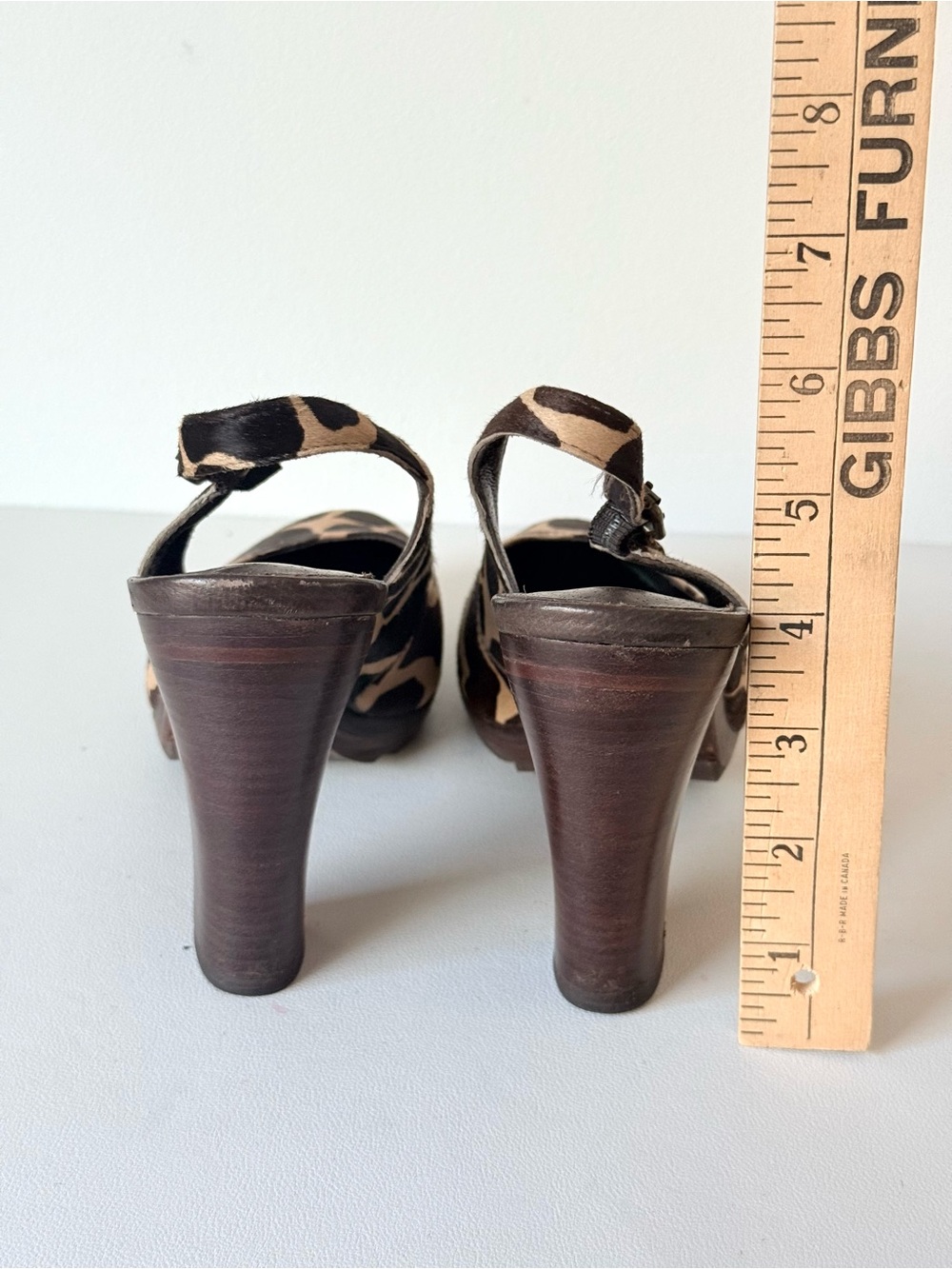 Michael Kors Giraffe Print Calf Hair Slingback Heels Leather Stacked Heel - Picture 9 of 10